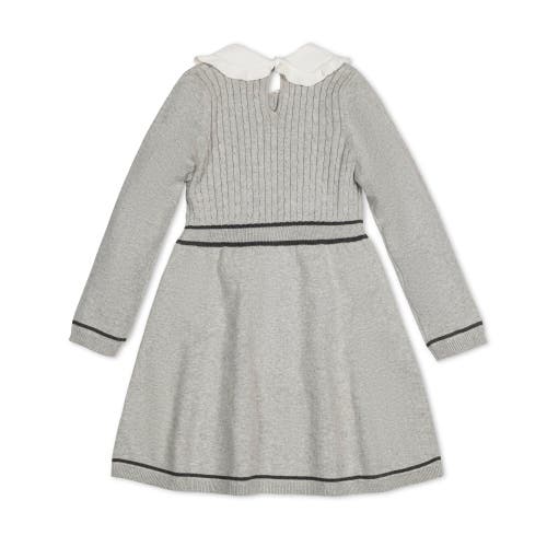 Shop Hope & Henry Girls' Organic Peter Pan Collar Sweater Dress, Toddler In Gray Heather Cable