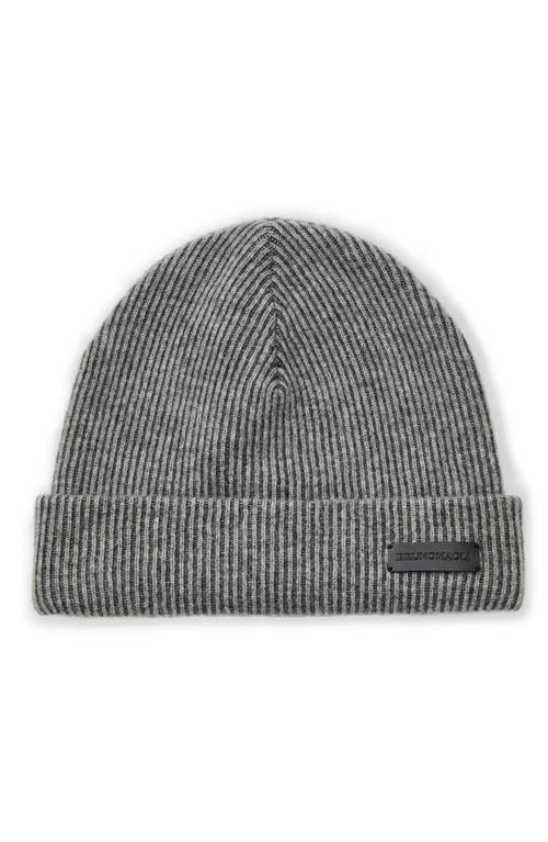 Bruno Magli Cashmere Brioche Stitch Cuff Beanie In Grey