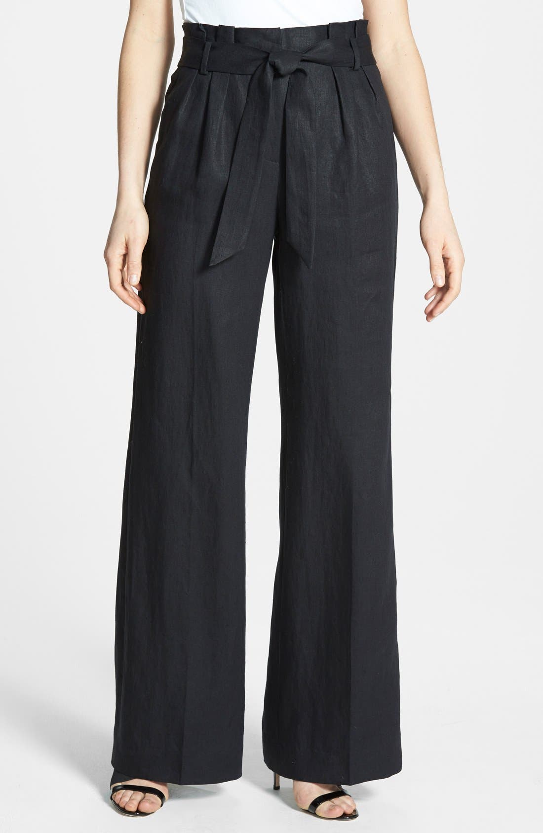 Classiques Entier® Paper Bag Linen Pants Nordstrom