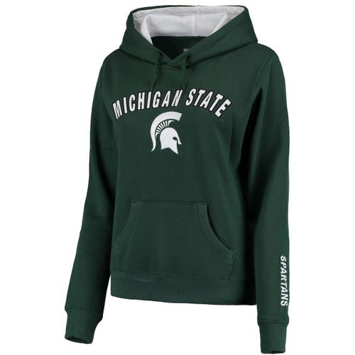 COLOSSEUM Women's Green Michigan State Spartans Arch & Logo 1 Pullover Hoodie