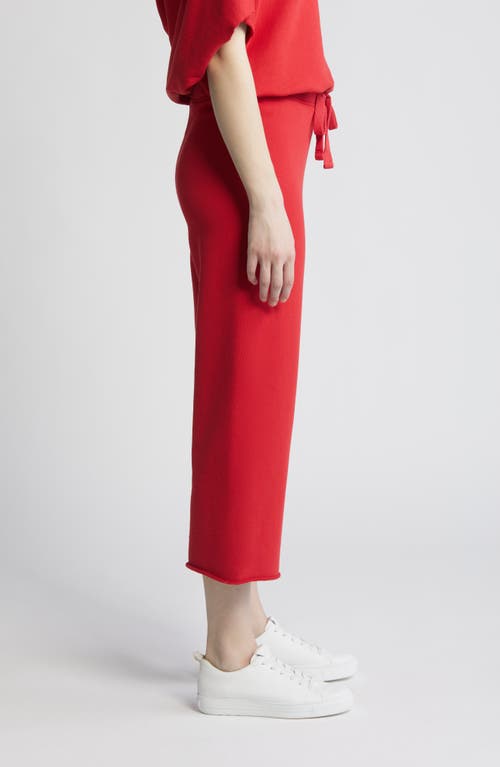 Shop Frank & Eileen Catherine Crop Wide Leg Sweatpants In Double Decker Red