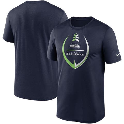 Women's Nike Neon Green/College Navy Seattle Seahawks Impact Exceed Performance Notch Neck T-Shirt Size: Small