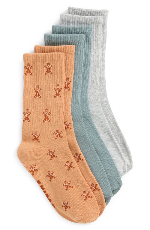 Shop Skims 3-pack Sport Socks In Gingerbread Multi