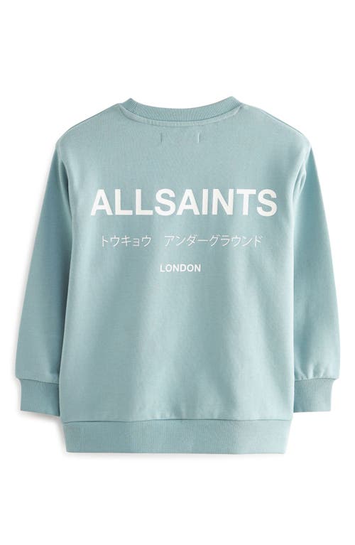 Shop Smallsaints By Allsaints Kids' Underground Oversize Crewneck Logo Sweatshirt In Blue