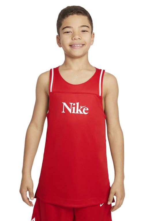 Shop Nike Kids' Reversible Performance Basketball Tank In University Red/white