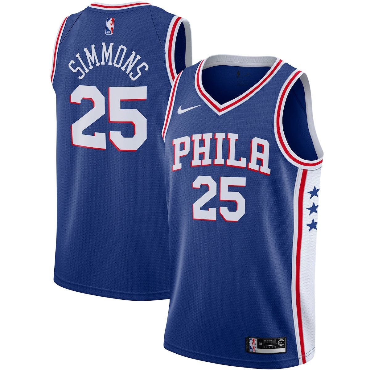 UPC 193149004517 product image for Men's Nike Ben Simmons Royal Philadelphia 76ers 2019/2020 Swingman Jersey - Icon | upcitemdb.com