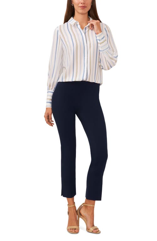 Shop Halogen ® Vertical Stripe Woven Button-up Shirt In Bright White