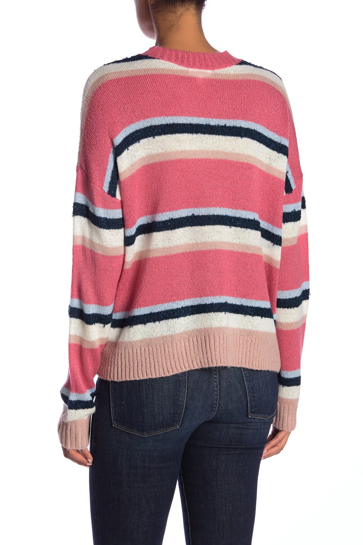 Abound Knit Stripe Sweater In Pink Overflow8