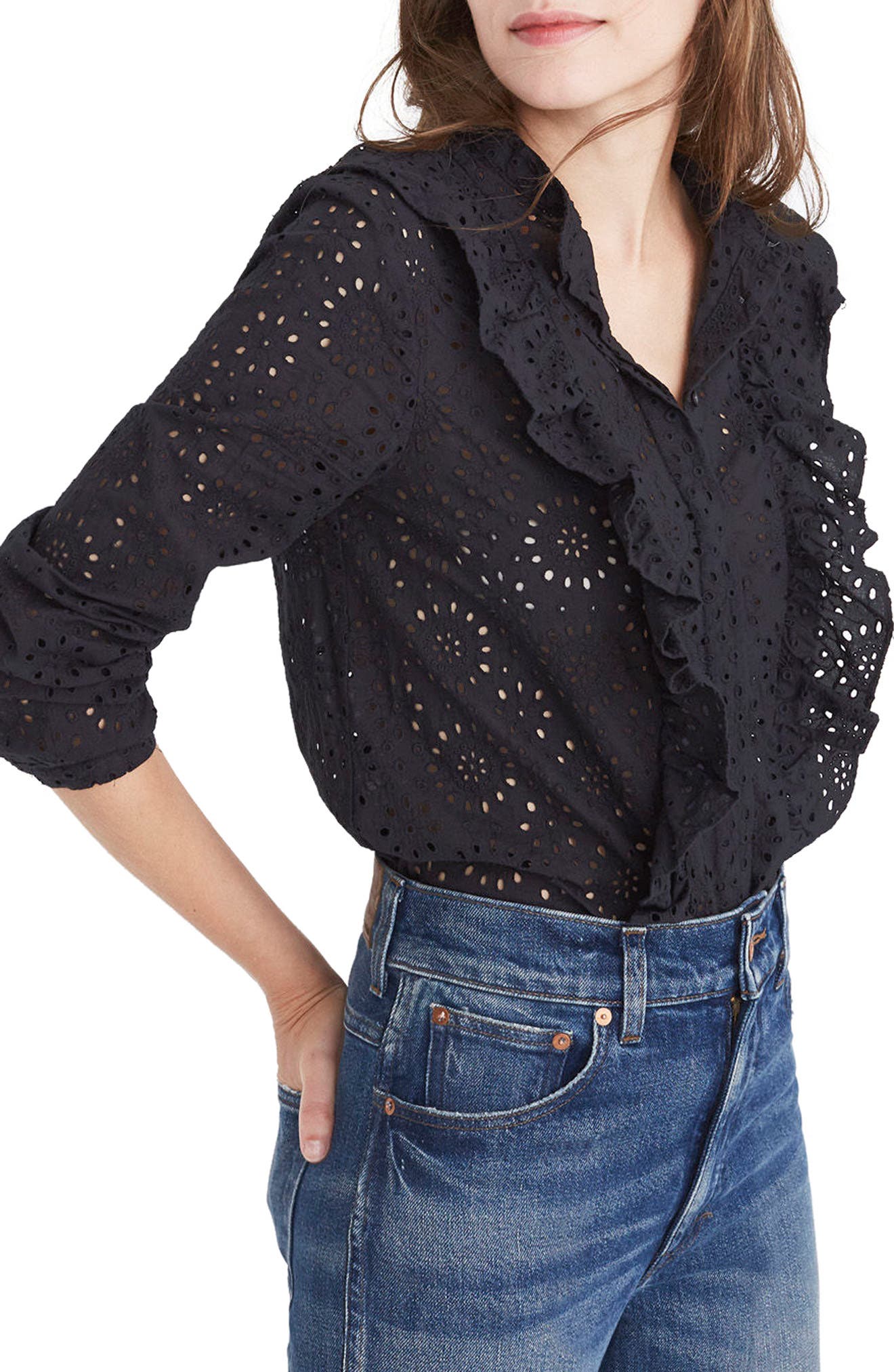 Madewell Ruffle Eyelet Blouse | Nordstrom