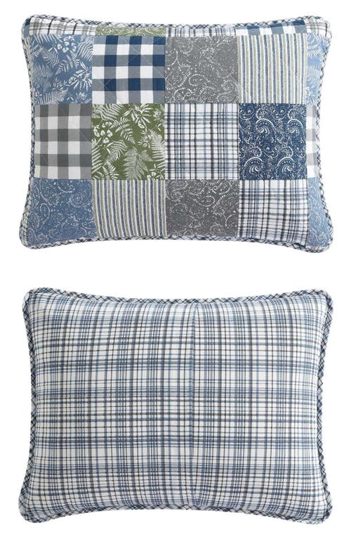 Eddie Bauer Cozy Plaid Cotton Quilt 3-piece Set In Blue/green