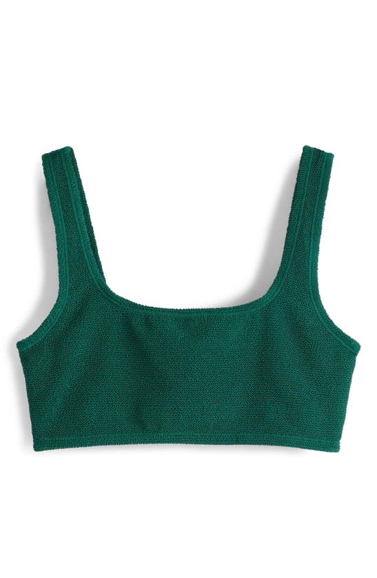 Shop & Other Stories Textured Crop Bikini Top In Green Dark