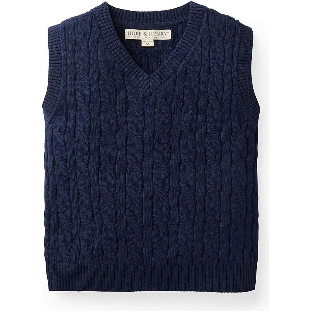 Hope & Henry Baby Boys' Organic Cricket Sweater Vest, Infant In Navy
