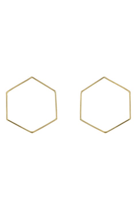 14K Yellow Gold Hexagon Earrings (Nordstrom Exclusive)