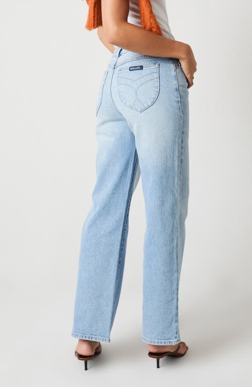 Shop Rolla's Heidi Low Rise Wide Leg Jeans In Sunshine