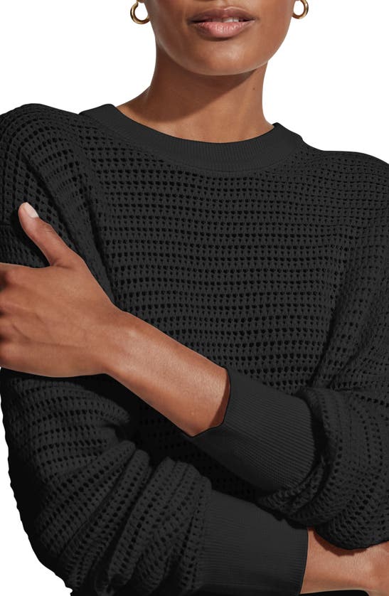 Shop Varley Kershaw Crewneck Sweater In Black
