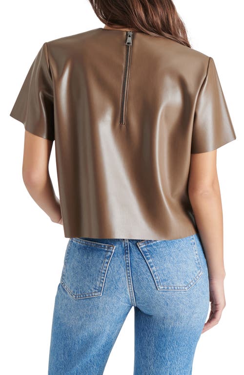 Shop Steve Madden Ezra Faux Leather Top In Coco