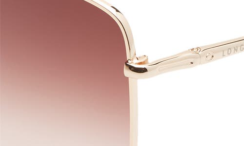 Longchamp Roseau 60mm Gradient Square Sunglasses In Rose Gold/brown