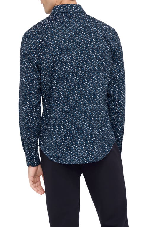 Shop Bugatchi James Ooohcotton® Martini Print Button-up Shirt In Navy