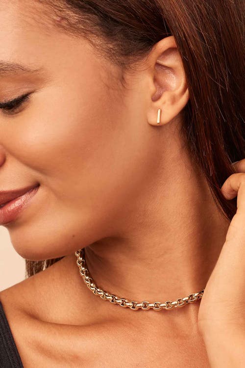 Oradina Women's 14k Yellow Gold Pisa Bar Studs In Yellow Gold