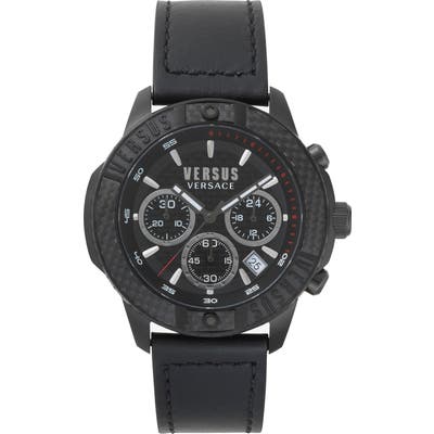 Versus Versace Admiralty Chronograph Leather Strap Watch, 4m