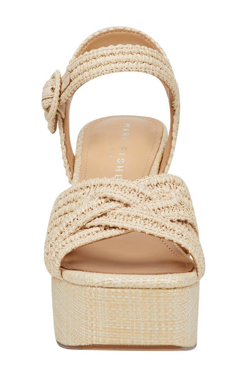 Marc Fisher Ltd Chesse Woven Crisscross Ankle-strap Platform Sandals In Light Natural 110