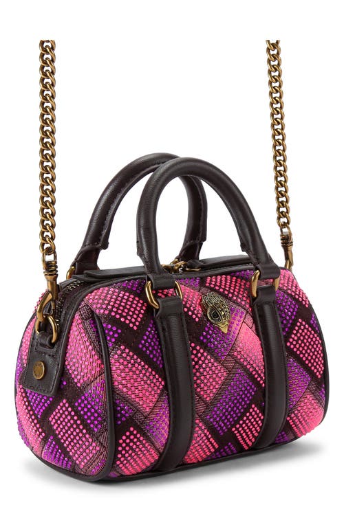 Shop Kurt Geiger London Extra Small Kensington Boston Quilted Satchel In Open Pink