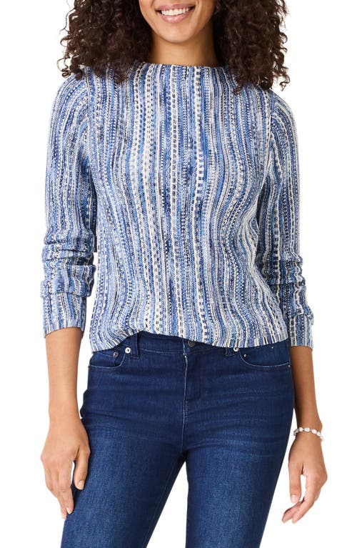 Shop Nic + Zoe Nic+zoe From The Top Stripe Sweater In Indigo Multi