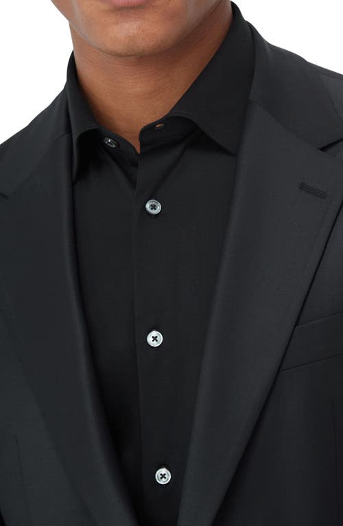 Shop Bugatchi Solid Stretch Wool Travel Blazer In Black