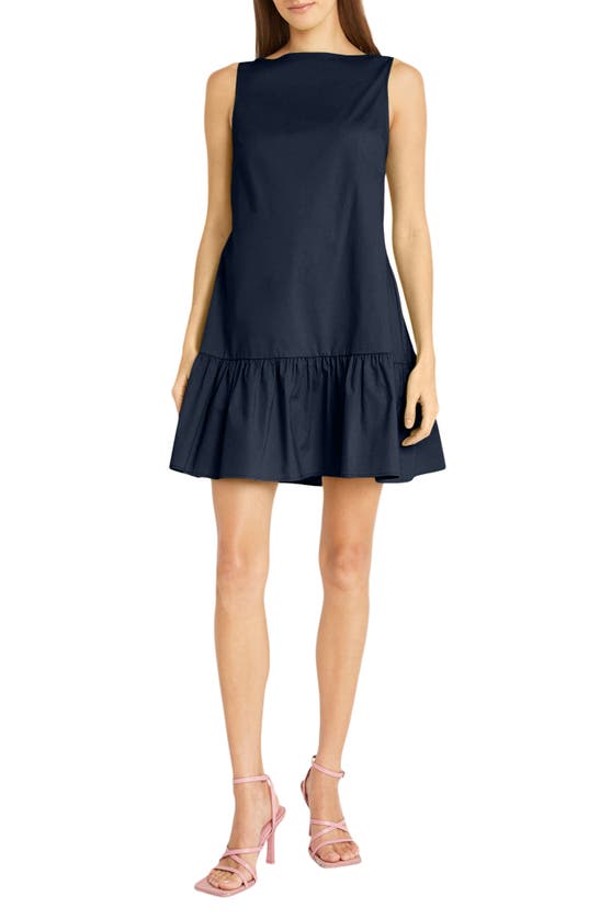 Shop Donna Morgan For Maggy Solid Sleeveless Dress In Navy Blazer
