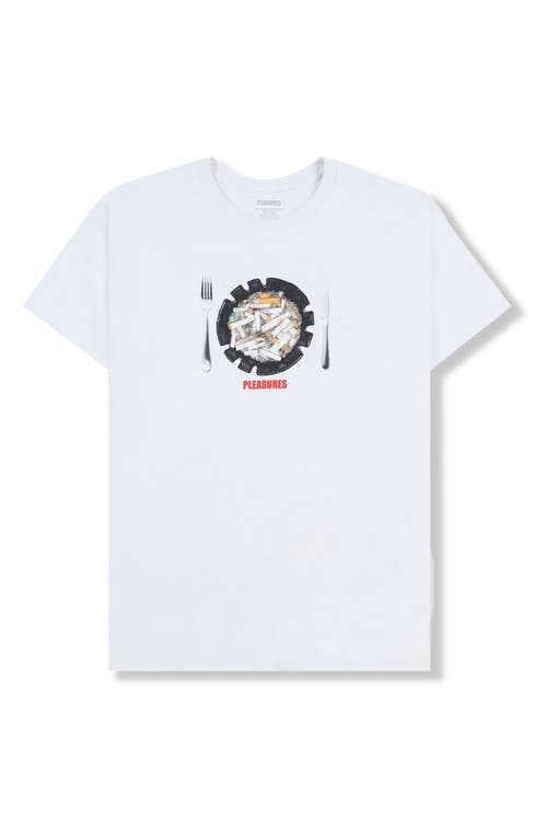 Shop Pleasures Dinner Cotton Graphic T-shirt In White