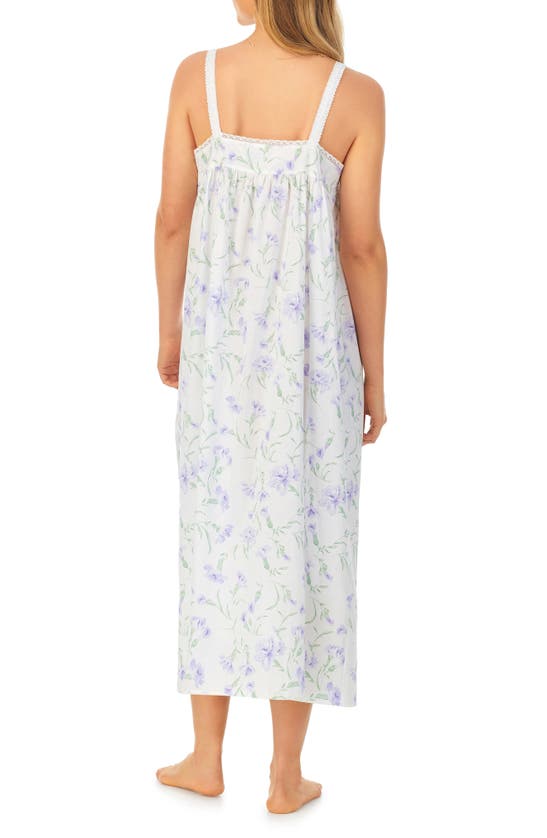 Shop Eileen West Lace Trim Cotton Lawn Ballet Nightgown In Lilac Flora