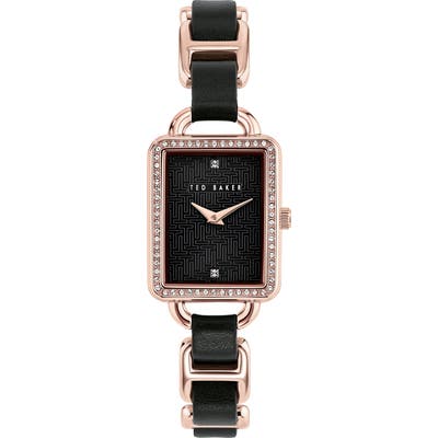 Ted Baker London Primrose Leather Link Bracelet Watch, 2m mm