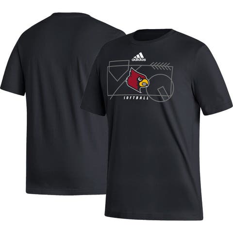 Men's adidas Heathered Gray Louisville Cardinals Vintage Logo Tri-Blend T- Shirt