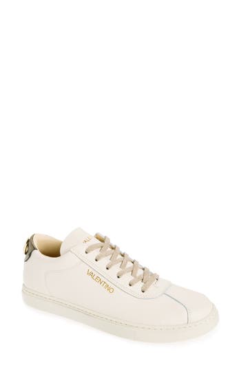 Valentino By Mario Valentino Sandy Low Top Sneaker In Cream