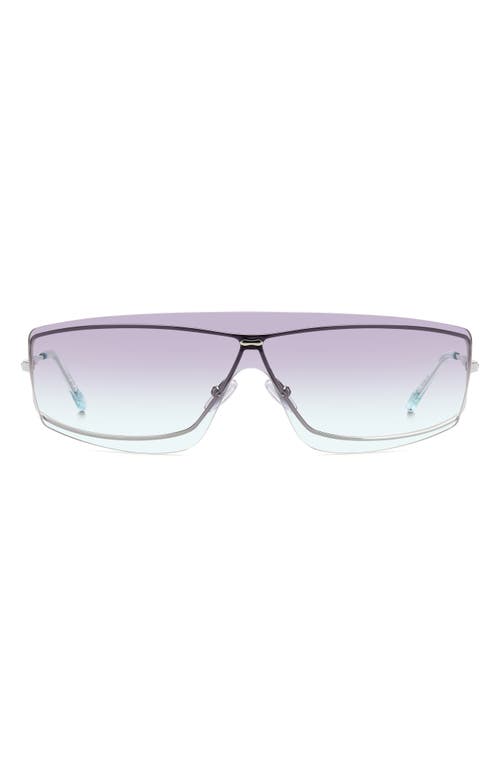 Isabel Marant 99mm Gradient Oversize Shield Sunglasses in Silver Green/Violet Green at Nordstrom