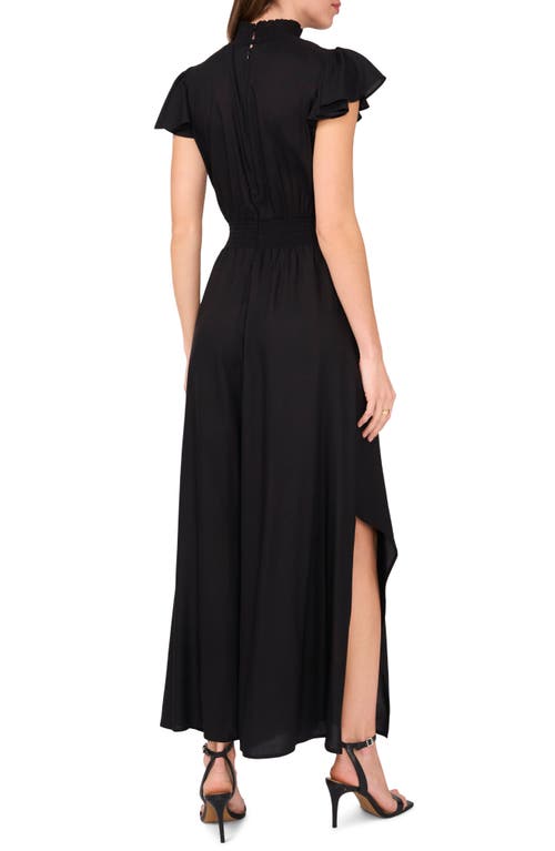 Halogen ® Flutter Sleeve Wide Leg Jumpsuit In Rich Black