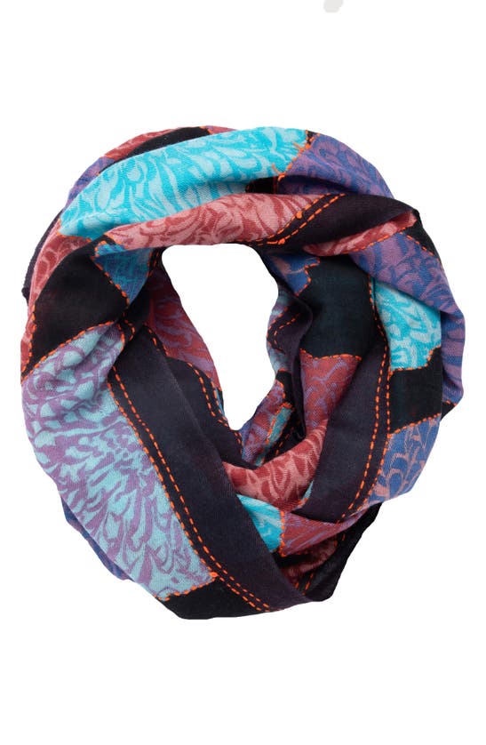 Saachi Floral Infinity Scarf In Black Multi