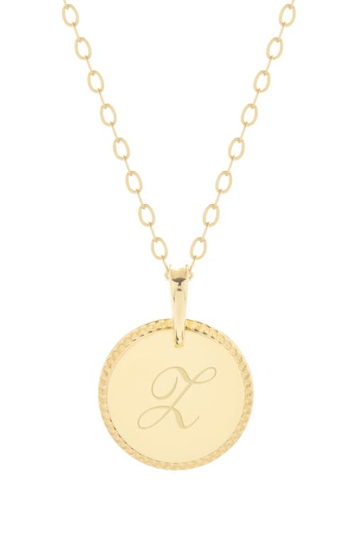 Milia Initial Pendant Necklace in Gold Z