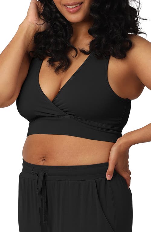 Shop Kindred Bravely Racerback Crossover Maternity/nursing Bra In Black