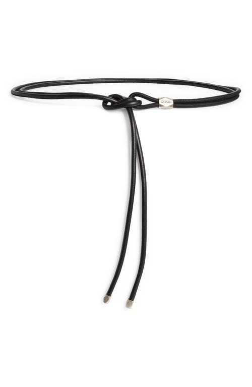 Shop Isabel Marant Silvia Leather Belt In Black/silver