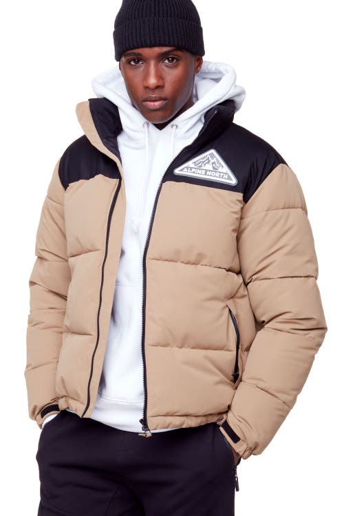Alpine North Tuktut Men's Vegan Down (recycled) Retro Short Jacket In Camel