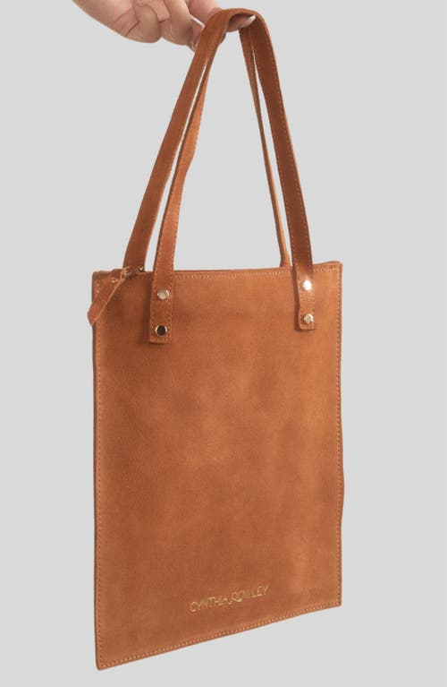 Cynthia Rowley Sleek Suede Tote In Brown