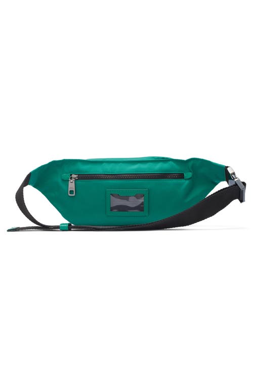 Shop Dolce & Gabbana Dolce&gabbana Rubber Logo Nylon Belt Bag In Green/emerald