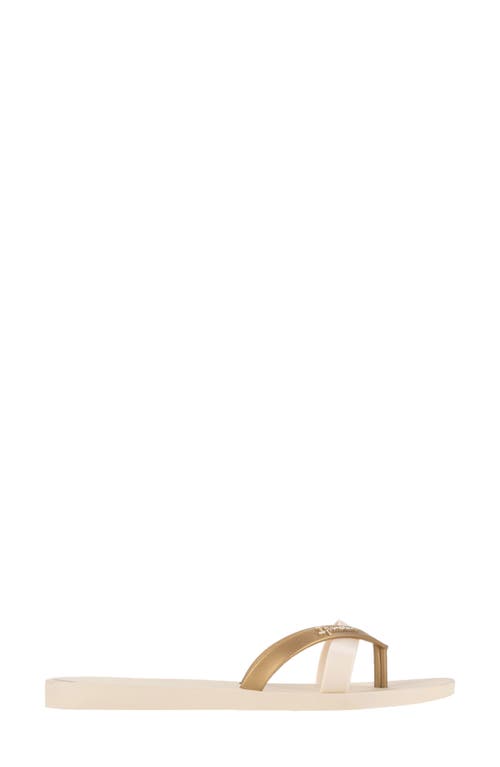 Ipanema 'kirei Silk' Flip Flop In Beige/gold