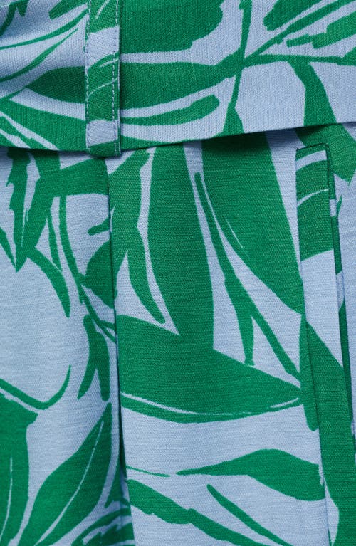 MANGO MANGO PRINT HIGH WAIST WIDE LEG PANTS 