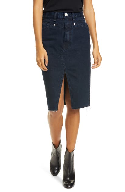 Click to view more detailed imagery on our partner's website Rag & Bone Super High-waist Denim Pencil Skirt In Outer Banks