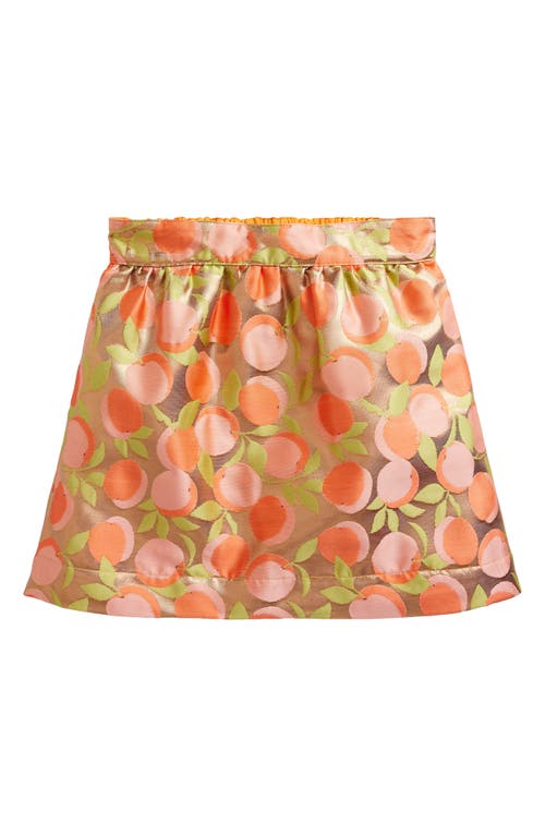 Mini Boden Kids' Peach Metallic Party Skirt Gold Jaquard at Nordstrom,