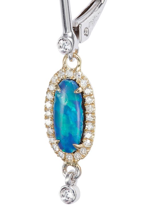 Meira T Diamond & Opal Drop Earrings In Yellow Gold/white Gd/turquoise