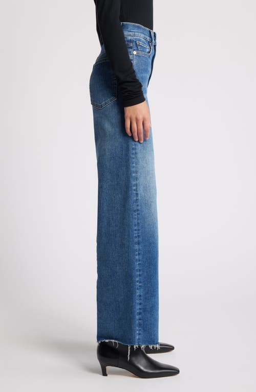 Shop Frame Le Slim Raw Fray Hem Palazzo Jeans In Mermaid