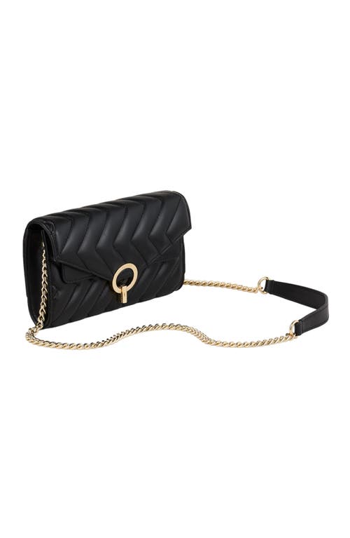 Shop Sandro Leather Crossbody Clutch Bag In Black